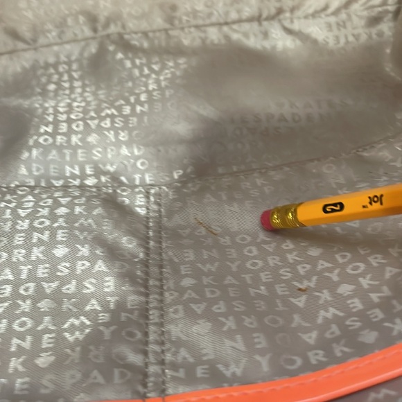 Kate Spade Patent Leather Neon Orange Tote Bag - Picture 14 of 17